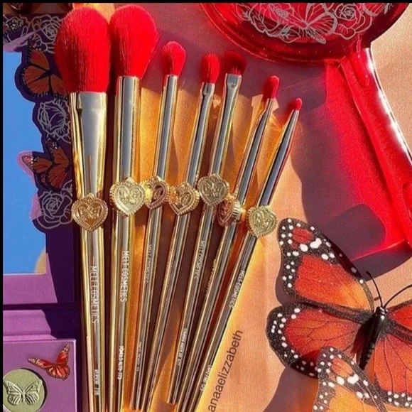 Melt Cosmetics Amor y Mariposas Butterfly Brush Set & Makeup Handheld Mirror NWT